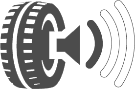 Ikona hluku odvaľovania pneumatík v EÚ